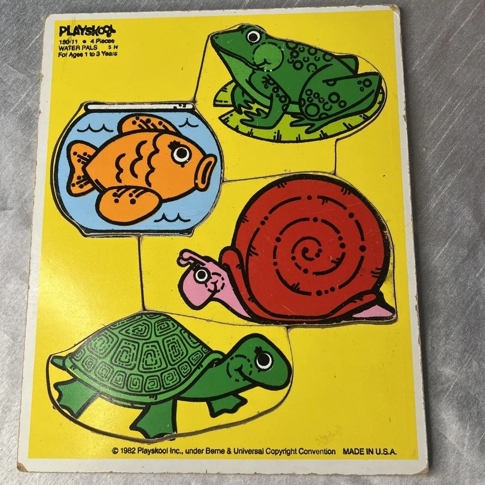Vintage- Lot 4 Disney /Playskool Wooden Puzzles Mickey, Thomas The Train/ Pluto